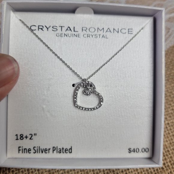 Crystal romance genuine crystal/silver plated heart necklace - Picture 5 of 7